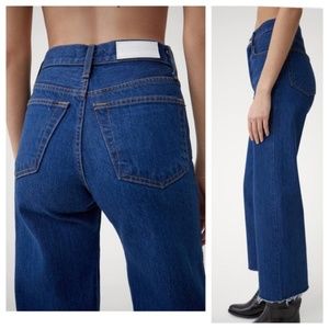 Re/Done Wide Leg Crop Jeans